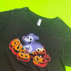 TeeTurtle Nightmare Before Christmas Zero Pumpkin Black Graphic T-Shirt Womens M